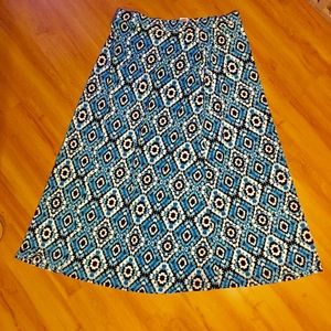 Black, Blue, White Maxi Skirt